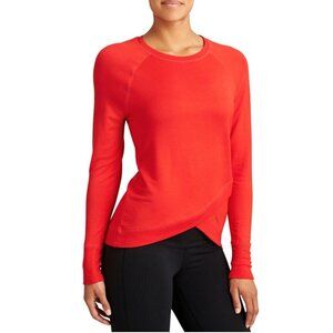 Athleta Serenity Criss Cross Athletic Sweatshirt Top in Saffron Red - Sz S